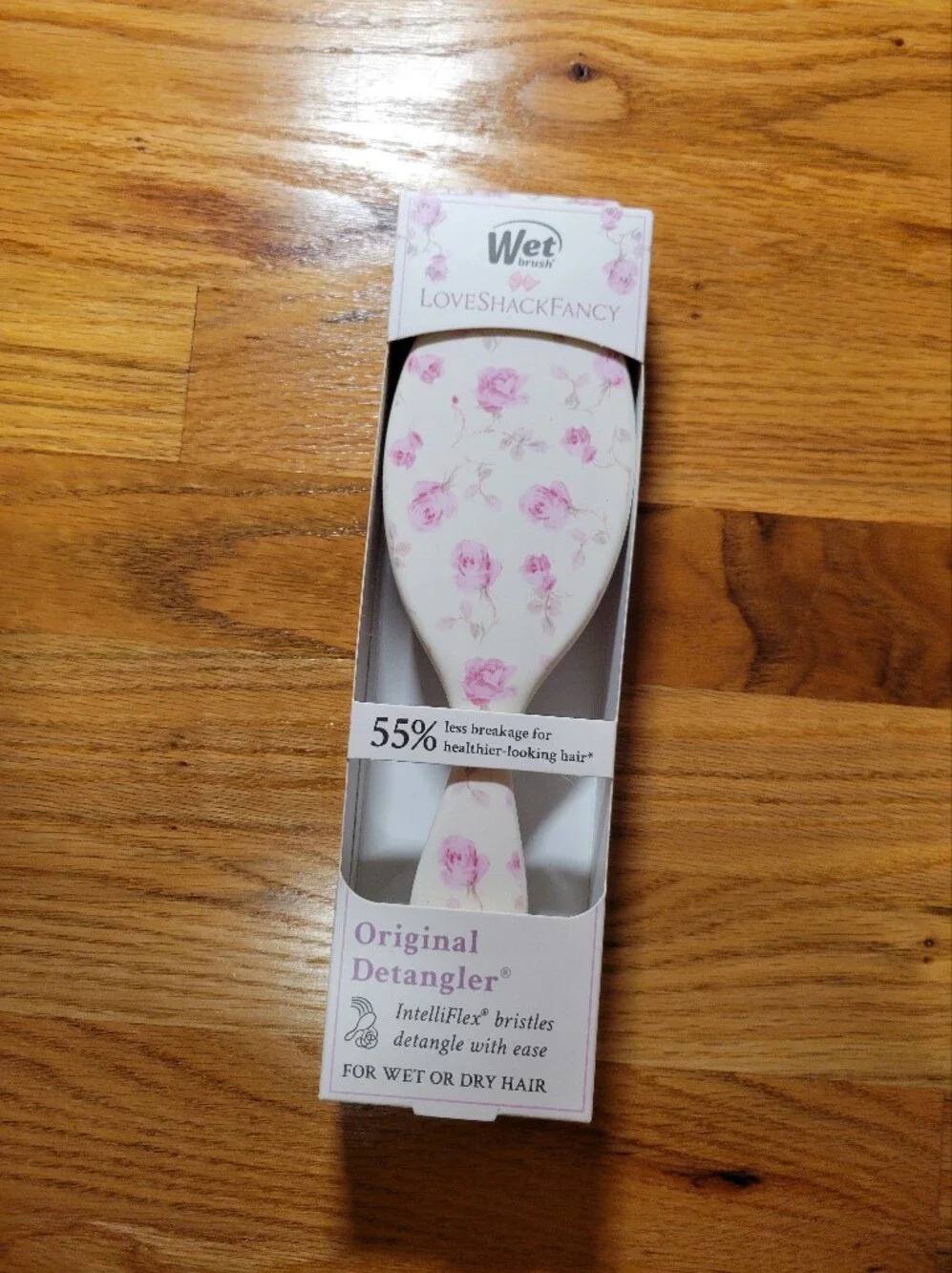 NWT LoveShackFancy x Wet Brush Original Detangler Hair Brush– Ribbon Rosa Flora